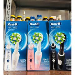 Bàn Chải Điện Oral-B Pro 1000 Chính Hãng Mỹ - Công Nghệ Làm Sạch Răng Siêu Đỉnh và Đầu Thay Bàn Chải Kèm Theo