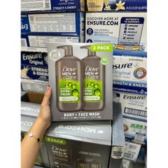 Dove Men Care Extra Fresh 946ml - Sữa Tắm 2 Trong 1 Nam Giới, Mùi Hương Nam Tính, Giữ Ẩm Và Làm Sạch Da hiệu quả