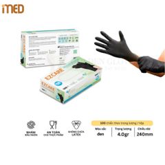 Găng Tay Nitrile Không Bột Màu Đen – Co Giãn Tốt – Hộp 100 Chiếc