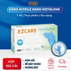 Găng Tay Nitrile VietGlove Không Bột Màu Xanh (100 Chiếc)