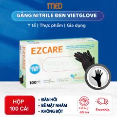 Thùng 10 Hộp Găng Tay Nitrile Không Bột VIETGLOVE Đen - An Toàn Vệ Sinh Trong Chế Biến Thực Phẩm và Dịch Vụ Spa