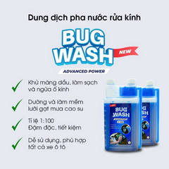 Nước Pha Rửa Kính Ô TÔ BUG WASH Dung Tích 1Lít Đậm Đặc Tỉ Lệ 1:100 Pha Được 100 lít Nước Rửa Kính