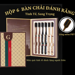 Combo Bộ 6 Bàn Chải Đánh Răng Lông Mềm Mại Họa Tiết Cao Cấp Sang Trọng, Bảo Vệ Răng Miệng