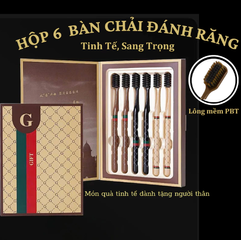 Combo Bộ 6 Bàn Chải Đánh Răng Lông Mềm Mại Họa Tiết Cao Cấp Sang Trọng, Bảo Vệ Răng Miệng