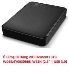 XẢ KHO - Ổ cứng HDD WD Elements Portable 4TB 2.5 inch 3.0 (WDBU6Y0040BBK-WESN) Bảo hành 2 năm 1 đổi 1 Chuẩn USB 3.0 Hàng tồn kho trôi bảo hành -Phân phối Chính Hãng 100% Tặng kèm theo Bao đựng ổ 