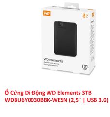 Ổ Cứng Di Động HDD 2.5 inch WD Elements Portable 2TB/3TB/4TB USB 3.0 Kèm Bao Chống Sốc Đa Năng trôi bảo hành 100% Chính Hãng 228659