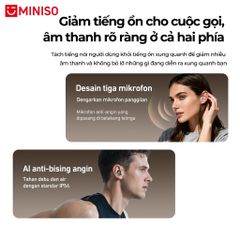 Màn hình LED Tai nghe Bluetooth MINISO MS105 Tai nghe dịch thuật AI ENC Chống ồn HIFI Tai nghe không dây 445932