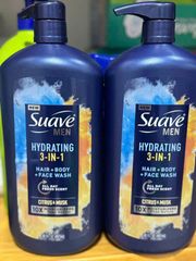 Sữa Tắm Suave Men 3in1 Hydrating 887ml - Cấp Ẩm Cho Tóc, Da Mặt, Da Cơ Thể - Sạch Thoáng, Thích Hợp Cho Nam