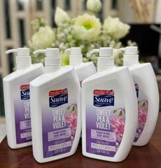 Sữa Tắm Suave Sweet Pea & Violet 1000ml - Hương Hoa Ngọt Ngào, Làm Sạch Dịu Nhẹ cho Da Mềm Mại