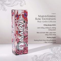 Kem Đánh Răng Marvis Kissing Rose 75ml - Hương Hoa Quyến Rũ, Sạch Mảng Bám Nhẹ Nhàng, Chăm Sóc Răng Miệng Tối Ưu