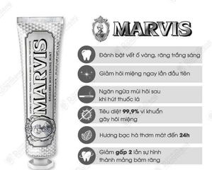 Kem Đánh Răng Marvis Whitening Mint 85ml - Trắng Sáng Răng, Hương Bạc Hà Tươi Mát - Sản Phẩm Chăm Sóc Răng Miệng Cao Cấp