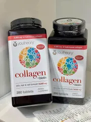 Viên uống collagen Youtheory Collagen + Biotin 390 viên - Thực phẩm chức năng làm đẹp da, tăng cường sức khỏe tóc và móng