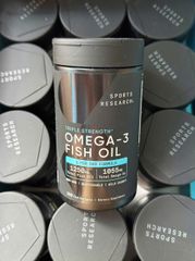 Viên uống Omega 3 Fish Oil Sports Research Triple Strength - Tốt cho tim mạch và hỗ trợ chức năng não bộ