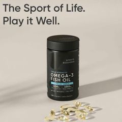 Viên uống Omega 3 Fish Oil Sports Research Triple Strength - Tốt cho tim mạch và hỗ trợ chức năng não bộ