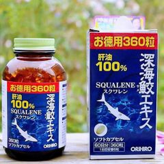 Viên Uống Sụn Vi Cá Orihiro Squalene 360 Viên - Bổ Xương Khớp, Tăng Cường Sức Đề Kháng Tự Nhiên