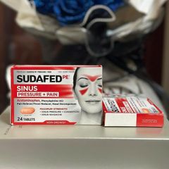 Viên uống SUDAFED PE Pressure + Pain giảm nghẹt mũi, tắc xoang, hạ sốt, giảm đau nhẹ - Hộp 24 viên tiện lợi