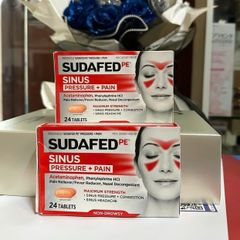 Viên uống SUDAFED PE Pressure + Pain giảm nghẹt mũi, tắc xoang, hạ sốt, giảm đau nhẹ - Hộp 24 viên tiện lợi