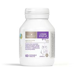 Bio Island Lysine Step Up for Youth - Viên nhai hỗ trợ trẻ biếng ăn, phát triển chiều cao & tăng cường miễn dịch (60 viên)