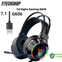 Tai Nghe Chụp Tai Gaming Có Dây G606 - Âm Thanh Vòm Surround Có Mic, Đèn Led RGB, Chuyên Game,BH 12T