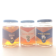 Combo 3 Chai Mật Ong Nguyên Chất Vanbina 250gr - Mật Ong Rừng, Hoa Biển, Hoa Cà Phê - Quà Tặng Thiên Nhiên Từ Việt Nam