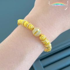 Vòng tay nữ, lắc tay bi đính đá màu vàng có tăng đơ tăng giảm bền màu sang trọng ORIN EV8