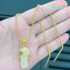 Dây chuyền nữ, dây bi mặt chiếc dép to đính đá sang trọng ORIN ED37