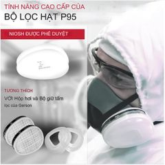 [XUẤT MỸ] Mặt Nạ Phòng Độc Gerson Lõi G95P, Mặt nạ Chống Khói Bụi, Sơn, Thuốc Sâu