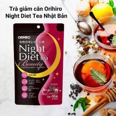 Trà Giảm Cân Collagen Orihiro Night Diet Tea 16 Túi Lọc - Hỗ Trợ Giảm Cân và Bổ Sung Collagen Cho Làm Đẹp Da