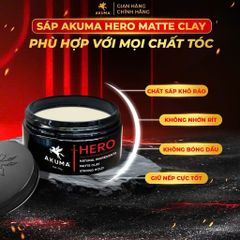 Sáp Vuốt Tóc Nam AKUMA HERO Matte Clay 95g – Giữ Nếp Mạnh, Không Bết Dính, Tạo Kiểu Tự Nhiên