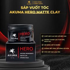 Sáp Vuốt Tóc Nam AKUMA HERO Matte Clay 95g – Giữ Nếp Mạnh, Không Bết Dính, Tạo Kiểu Tự Nhiên