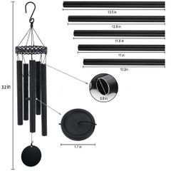 Chuông gió phong thuỷ nhạc thiền cao cấp size 80 cm, chuông gió treo cửa chữa lành, trị liệu 432HZ