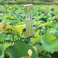 Chuông gió phong thủy treo cửa 6 thanh màu vàng, màu bạc trang trí nhà cửa, ban công, sân vườn