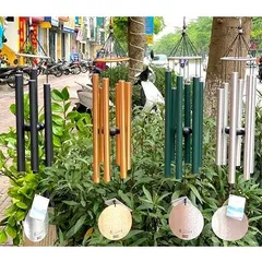 Chuông gió phong thuỷ nhạc thiền 6 thanh Nature's Melody 1m2 cao cấp, chuông gió treo cửa, 432Hz