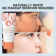 GLUTA WHITENING LAZY CREAM Dưỡng Ẩm Làm trắng da Cân bằng màu da Kem Làm sáng da 30g SPA20