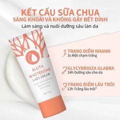 GLUTA WHITENING LAZY CREAM Dưỡng Ẩm Làm trắng da Cân bằng màu da Kem Làm sáng da 30g SPA20