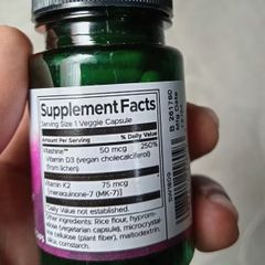 VEGAN - Vitamin D3&K2 hãng Swanson 60 viên - Hỗ trợ xương khớp chắc khỏe