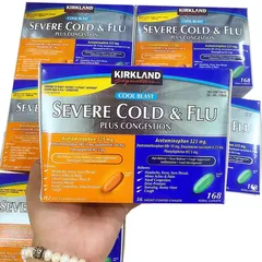 Viên uống Kirkland Signature Cool Blast Severe Cold & Flu 168 viên (112 Caplets Day + 56 Caplets Night) 623497