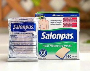 Miếng Dán Giảm Đau Salonpas 140 Miếng - Miếng Dán Giảm Căng Cứng Cơ Thể, Giúp Giảm Đau Nhanh Chóng và Hiệu Quả