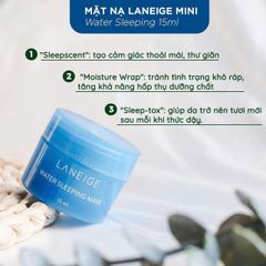 Mặt nạ ngủ Laneige Water Sleeping Mask 15ml – Cấp nước, làm dịu da mặt, sản phẩm dưỡng ẩm hoàn hảo cho ngủ sâu.