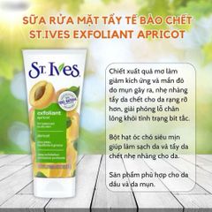 Sữa Rửa Mặt St.Ives Fresh Skin Apricot 170g - Sạch Sâu, Làm Sáng Da, Chăm Sóc Da Mặt Tự Nhiên, Dưỡng Ẩm, Dành Cho Mọi Loại Da