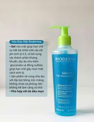 Sữa Rửa Mặt Bioderma Sebium Gel 200ml - Kiềm Dầu, Sạch Sâu, Dành Cho Da Dầu Hỗn Hợp, Làm Sạch Nhẹ Nhàng