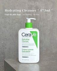 Sữa Rửa Mặt CeraVe Hydrating Cleanser 473ml - Cấp Ẩm Dịu Nhẹ, Dành Cho Da Khô & Nhạy Cảm, Dưỡng Da Tối Ưu