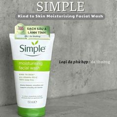 Sữa Rửa Mặt Simple Kind To Skin Dưỡng Ẩm 150ml - Dịu Nhẹ Cho Da, Sạch Sâu, Chăm Sóc Da Nhạy Cảm