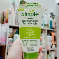 Sữa Rửa Mặt Simple Kind To Skin Dưỡng Ẩm 150ml - Dịu Nhẹ Cho Da, Sạch Sâu, Chăm Sóc Da Nhạy Cảm