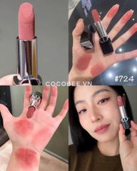 Son Dior Velvet 724 Tendresse - Son Môi Hồng Cam Nhẹ, Mịn Lì Cao Cấp, Quà Tặng Phụ Nữ, Thời Trang Nổi Bật