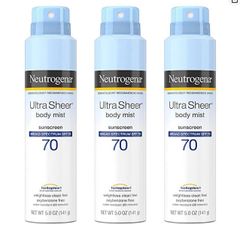 Xịt Chống Nắng Neutrogena Ultra Sheer SPF 70 - Kháng Nước và Chống Oxy Hóa, 141g, Bảo Vệ Da Tối Đa