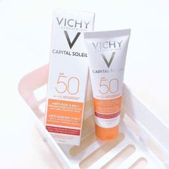 Kem Chống Nắng Vichy Ideal Soleil Anti-Ageing SPF50 50ml - Dưỡng Da Ngừa Lão Hóa, Bảo Vệ Tia UV Tối Ưu