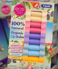 Set 9 Son Dưỡng EOS Organic Lip Balm 4g - Mềm Môi, 100% Tự Nhiên, Dưỡng Ẩm Chất Lượng