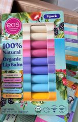 Set 9 Son Dưỡng EOS Organic Lip Balm 4g - Mềm Môi, 100% Tự Nhiên, Dưỡng Ẩm Chất Lượng