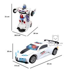 Xe robot biến hình cảnh sát 2 trong 1 ô tô biến hình tự động có đèn nhạc, thegioidochoi1104